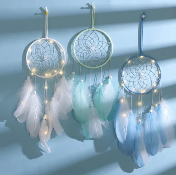 Boho Dreamcatchers with Feathers - Green - Image 2