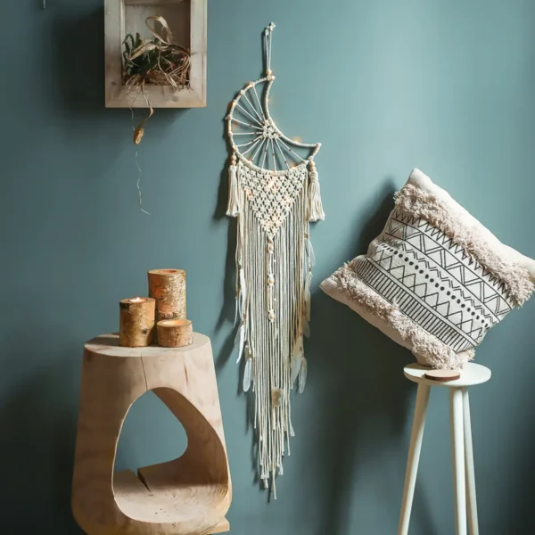 Moon Macrame Wall Hanging Dreamcatcher