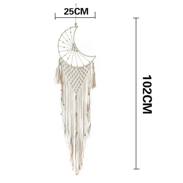 Moon Macrame Wall Hanging Dreamcatcher - Image 2