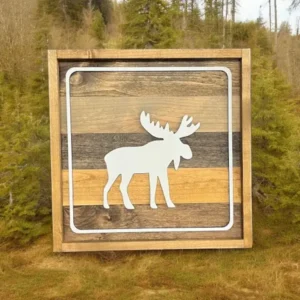 Rustic Moose Recreational Sign