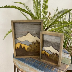 Layered Mountain with Pine Trees - 6x9