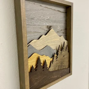 Layered Mountain with Pine Trees - 12x15