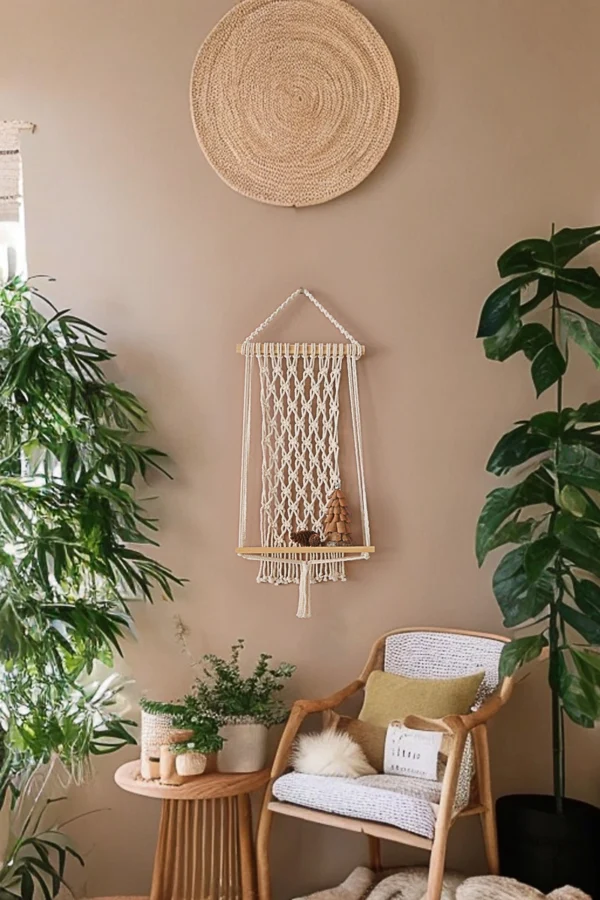 Macrame Wooden Shelf - Image 5