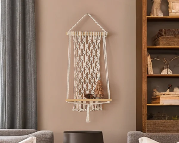 Macrame Wooden Shelf - Image 3