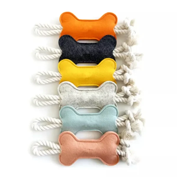 Bone Shape Soft Plush Dog Toy - Image 2