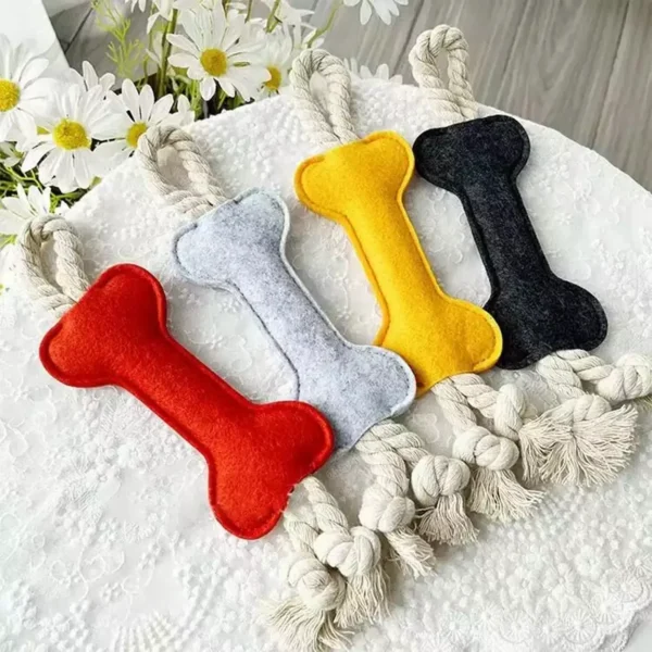 Bone Shape Soft Plush Dog Toy - Image 3