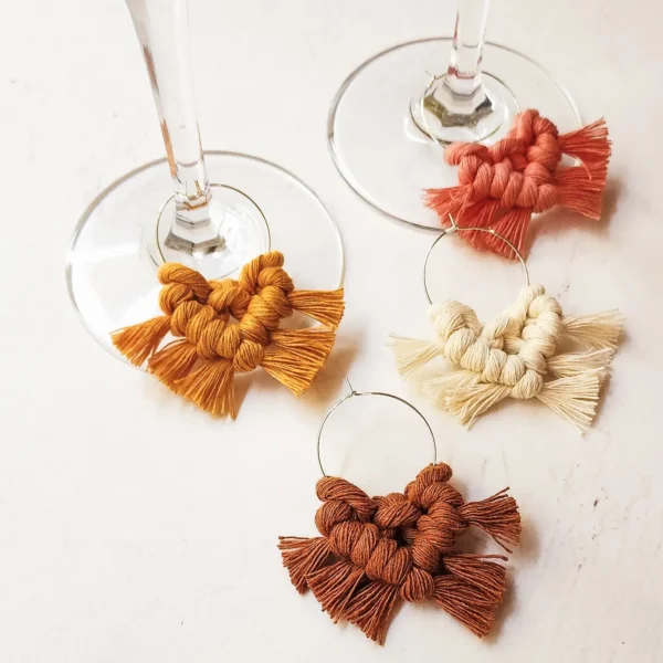 Macrame Wine Glass Charms - Sunsets - Image 2