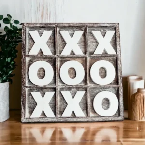 Handmade Wooden Tic Tac Toe Game