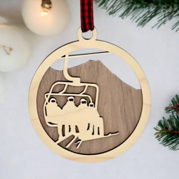 Ski Lift Christmas Holiday Ornament