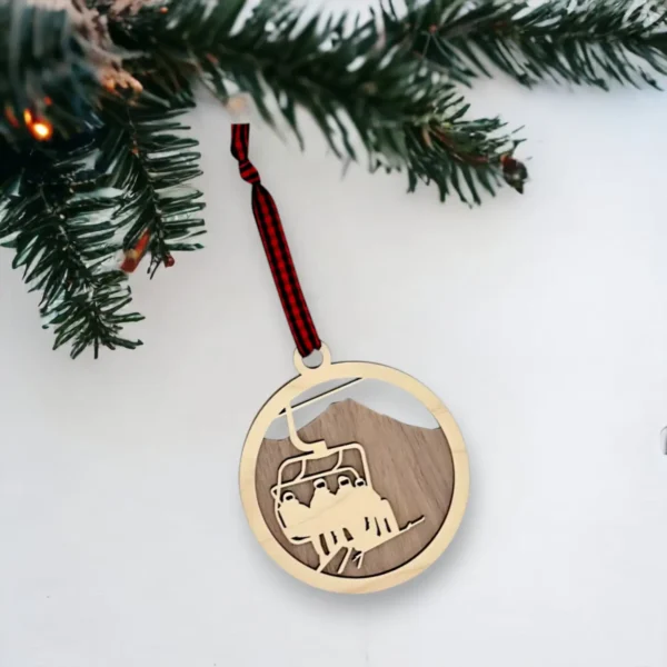 Ski Lift Christmas Holiday Ornament - Image 3