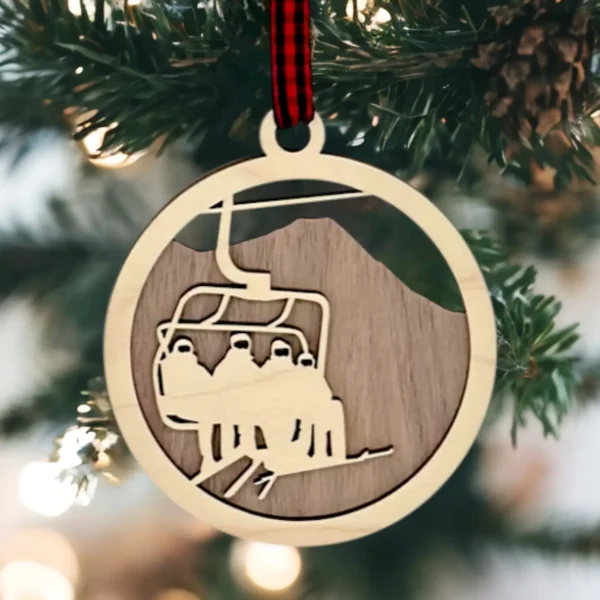 Ski Lift Christmas Holiday Ornament - Image 2