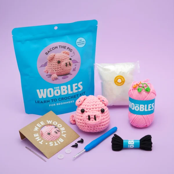 Wooble - Bacon the Pig Beginner Crochet Kit - Image 3